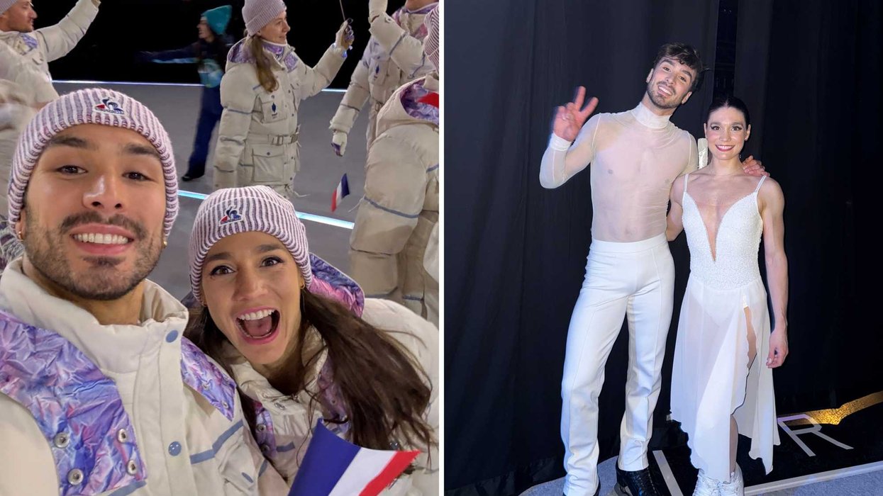 Guillaume Cizeron et Laurence Fournier Beaudry. Droite : Guillaume Cizeron et Laurence Fournier Beaudry.