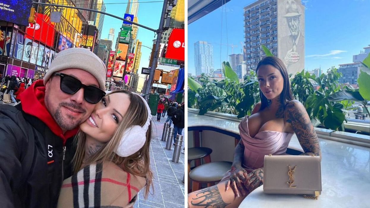 Hélène Boudreau et son amoureux Jessy Jones. Droite : Hélène Boudreau.