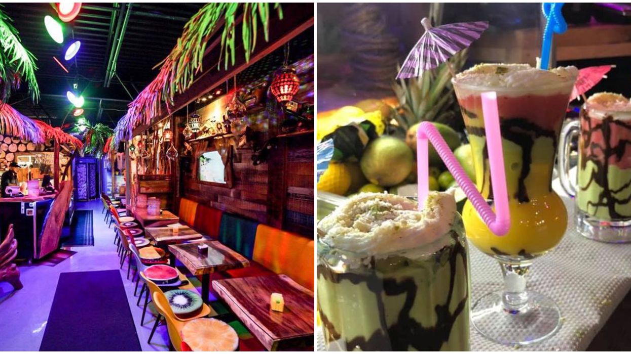Tu peux boire un drink coloré sous les cocotiers dans ce resto de Laval