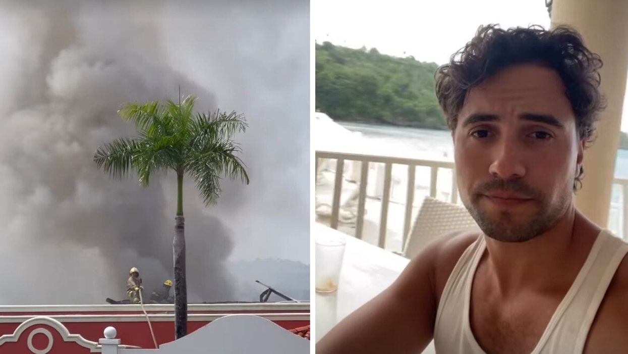 Incendie à l'hôtel en République dominicaine. Droite : Olivier Dion.