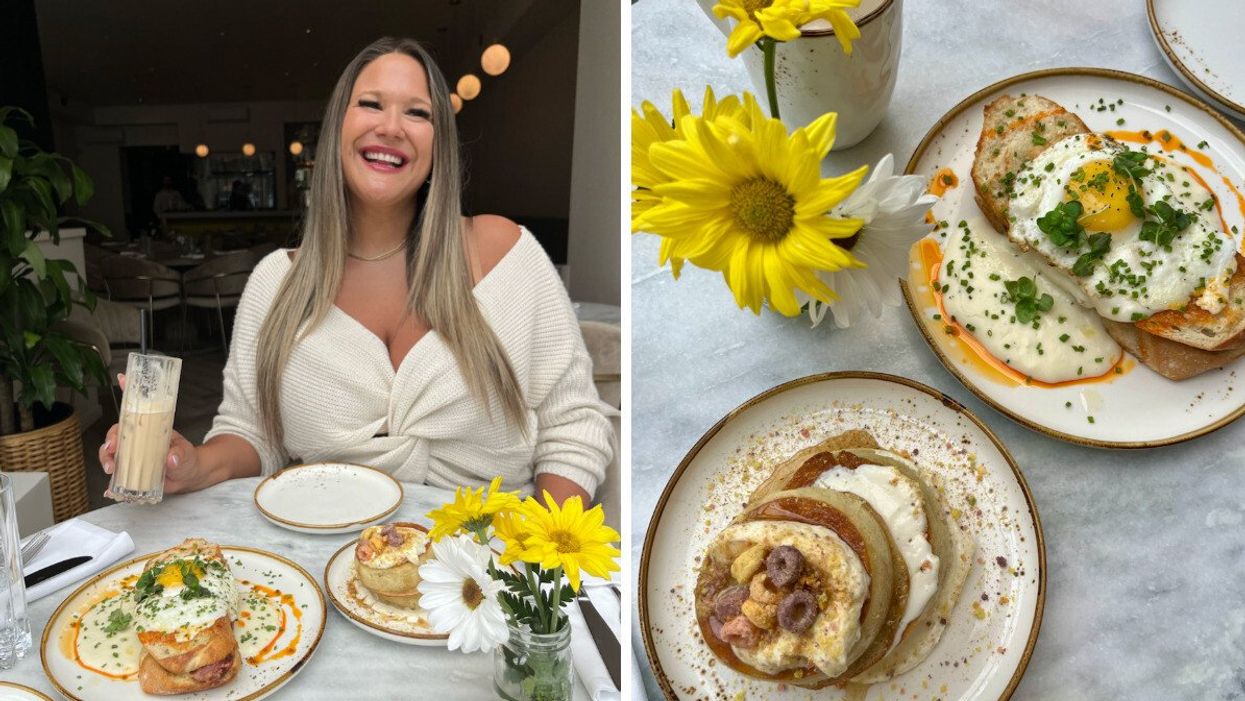 Izabelle Bee au restaurant Le Godot. Droite : Brunch du restaurant Le Godot à Verdun.