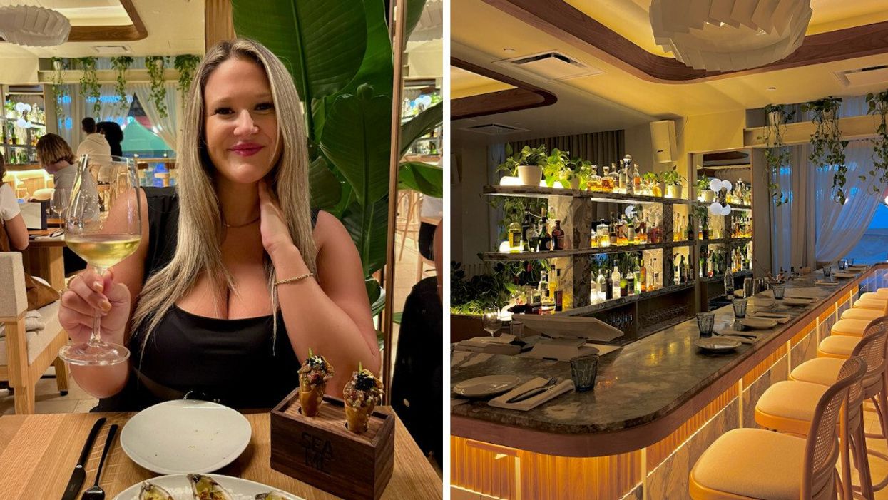 Izabelle Bee au Sea Me. Droite : Le bar du Sea Me.