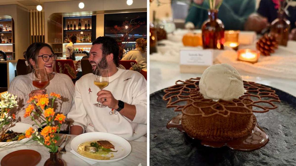 Izabelle Bee et Brendan Mikan. Droite : Le fondant au chocolat de MTLàTable.