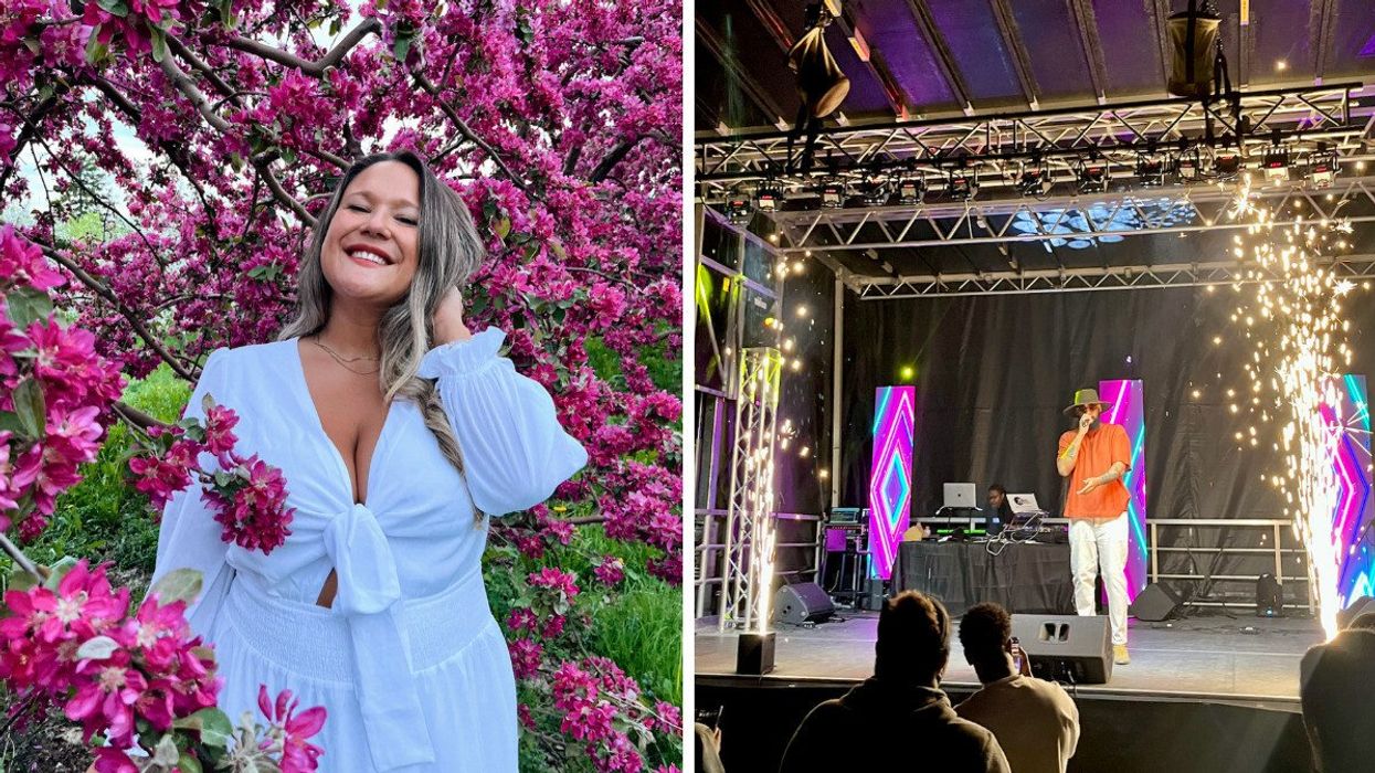 Izabelle Bee pendant la floraison au Domaine Lafrance. Droite : Le Feaster Festival en 2023.