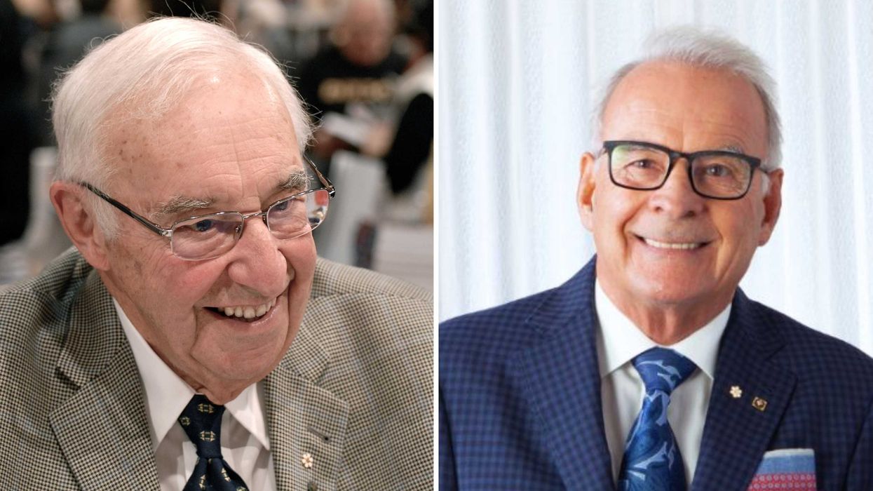 Jean Coutu. Droite : Alain Bouchard.