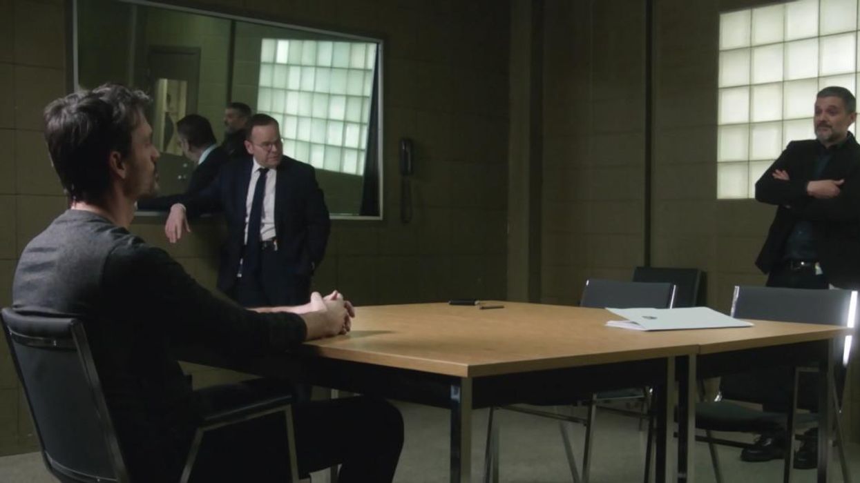 Jean-François Poirier, Michel Charette et Marc Fournier dans District 31.