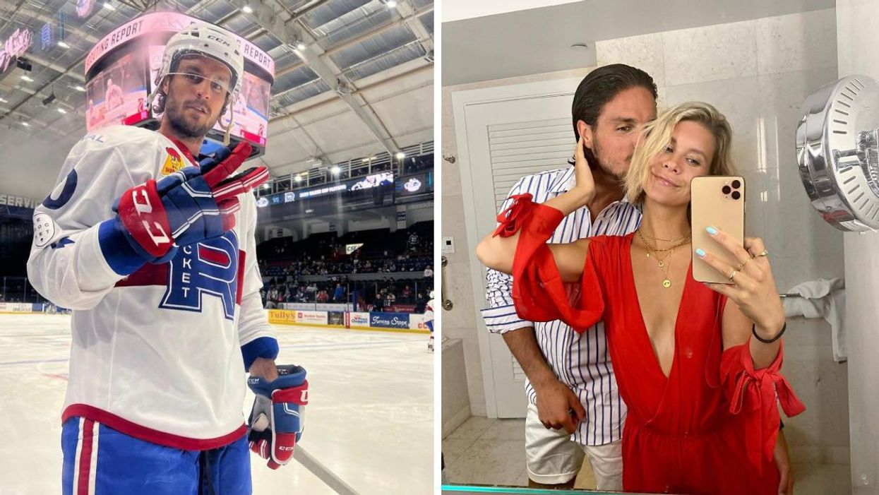 Jean-Sébastien Dea du Rocket de Laval. Droite : Jean-Sébastien Dea et Jessika Dénommée.