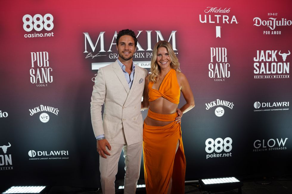 Jessika D\u00e9nomm\u00e9e et Jean-S\u00e9bastien Dea au Maxim Grand Prix Party.