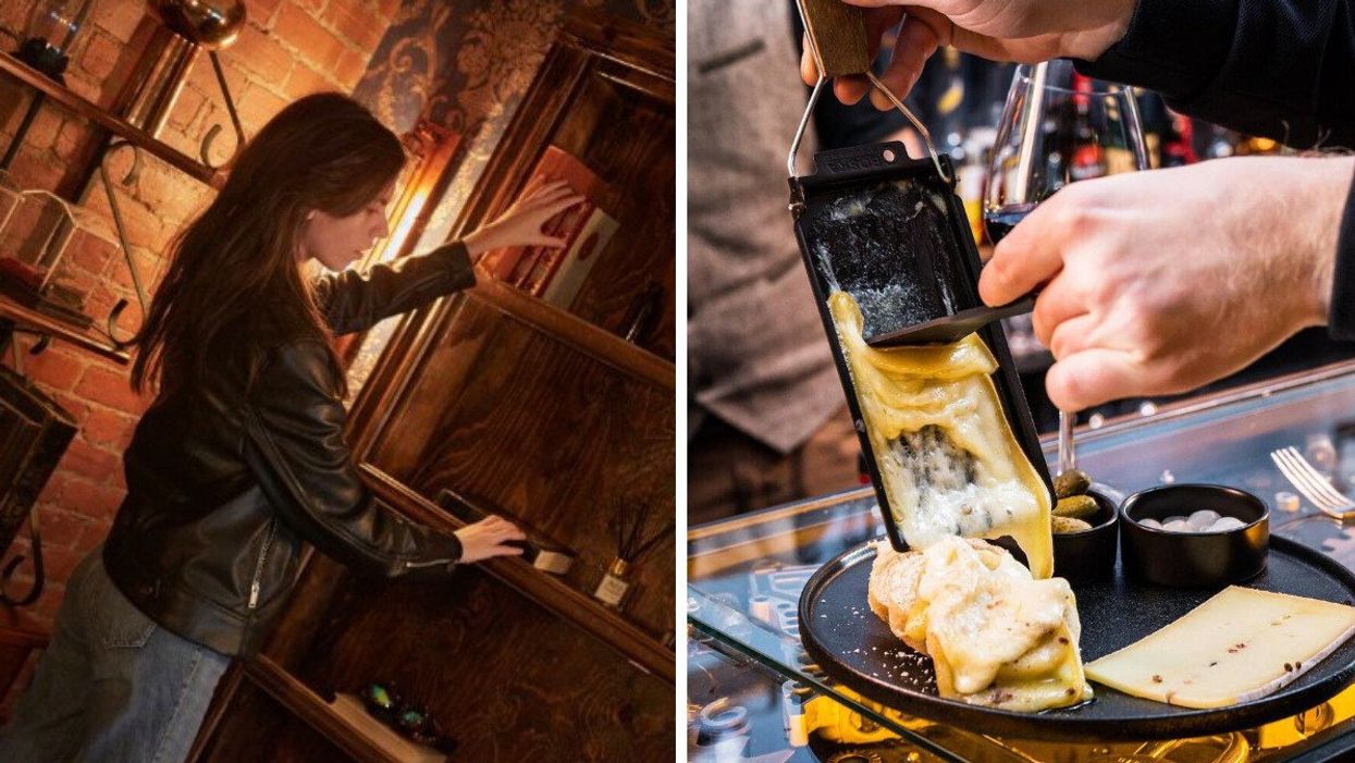 Jeu du A/Maze Vieux-Port. Droite : Raclette du restaurant Inventions.