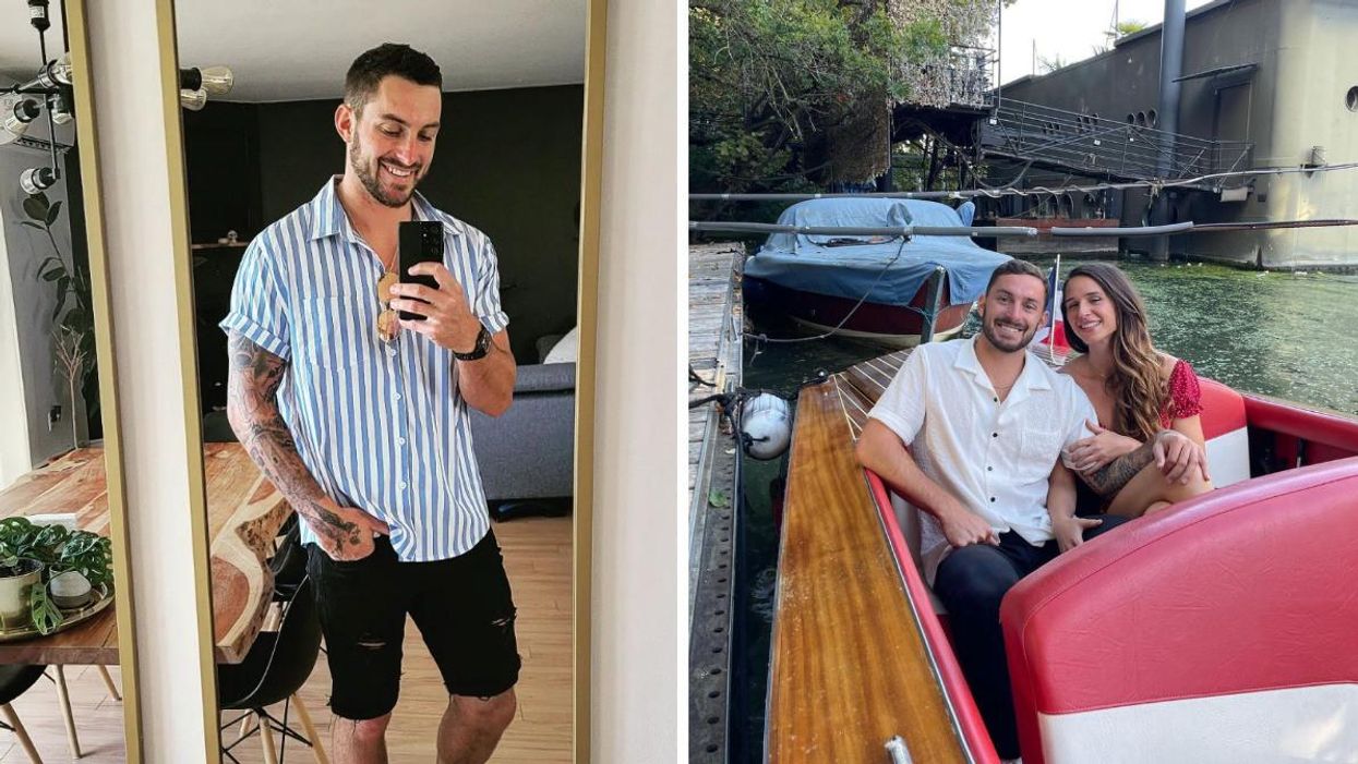 Jonathan seul. Droite : Jonathan et Clémence d'OD.