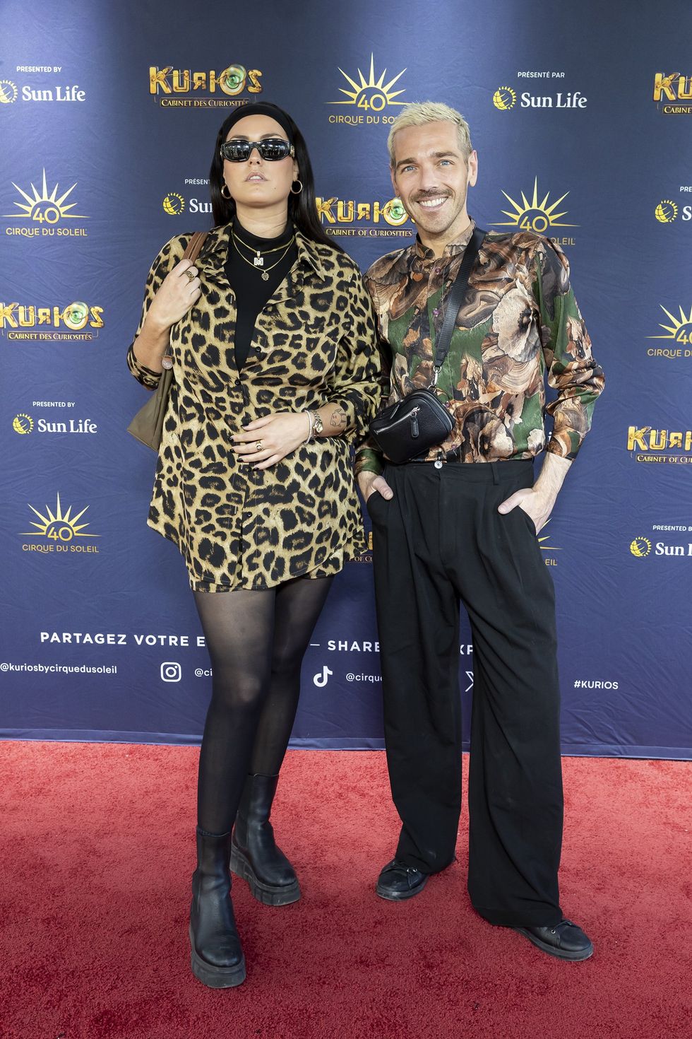 Jordan Dupuis et son amie sur le tapis rouge de Kurios du Cirque du Soleil.