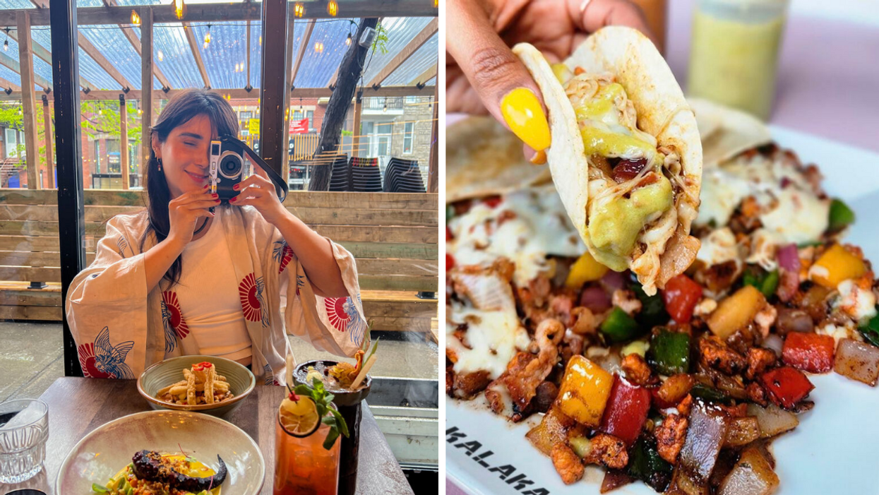 Julia. Droite : Un taco.