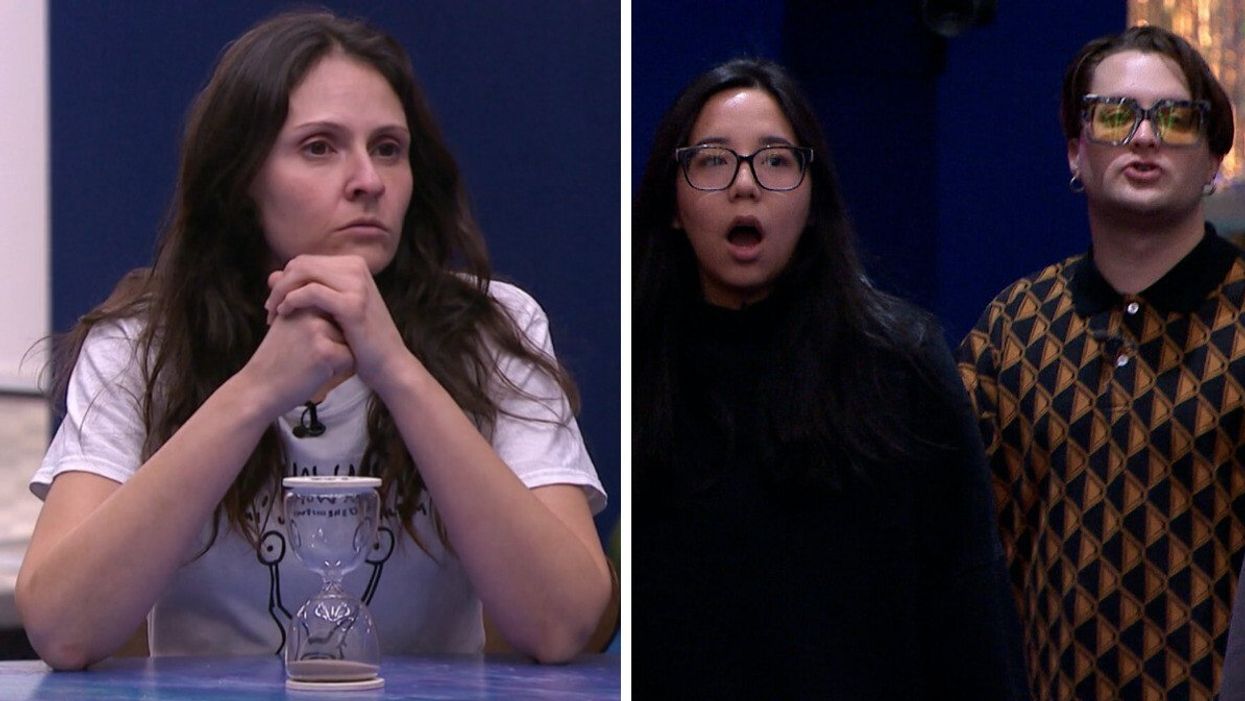 Korine Côté. Droite : Jemmy Echaquan Dubé et Mona de Grenoble à Big Brother Célébrités.