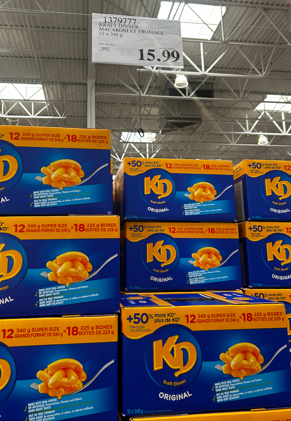 Kraft Dinner - P\u00e2tes macaroni au fromage original.