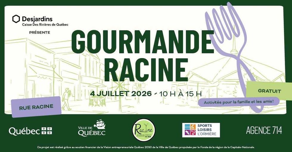 L'affiche de l'\u00e9v\u00e9nement Gourmande Racine.
