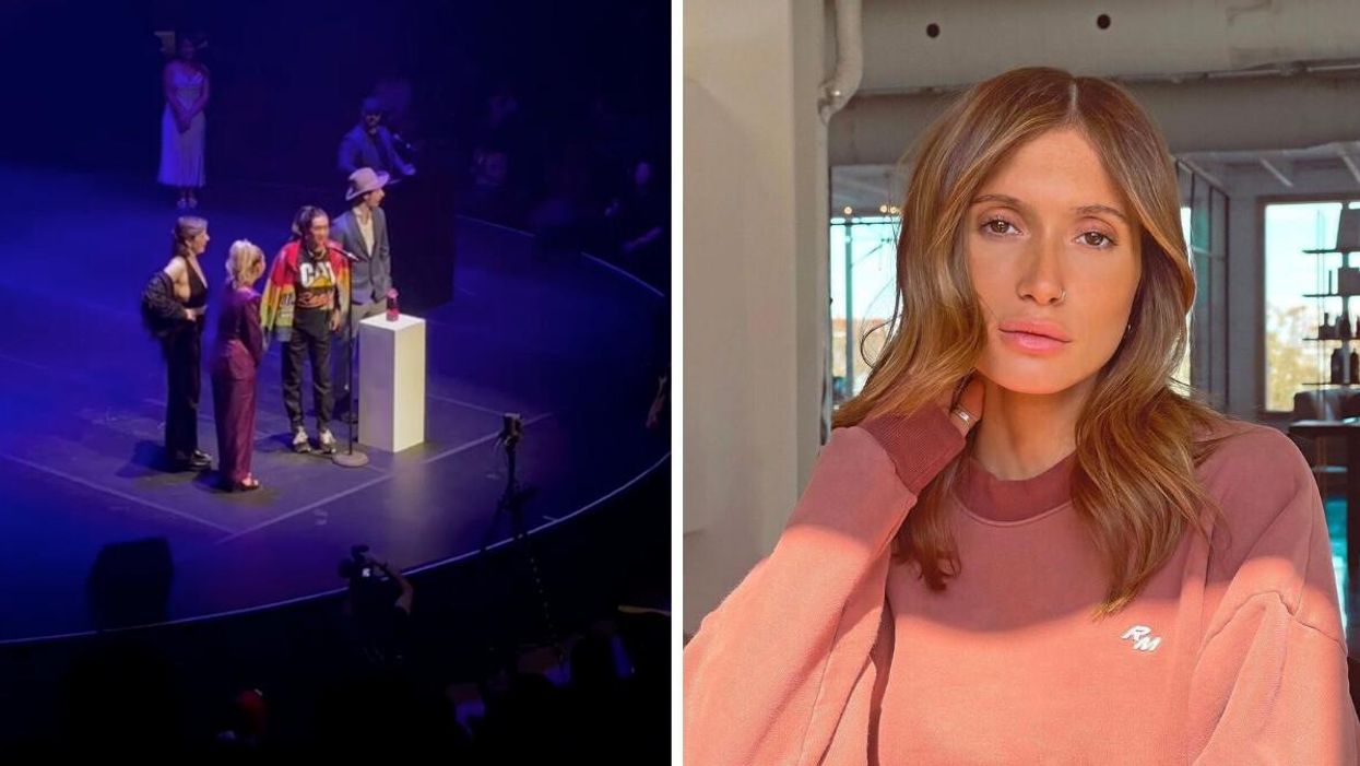 L'équipe de Sexe Oral au Gala InfluenceCréation. Droite : Lysandre Nadeau.