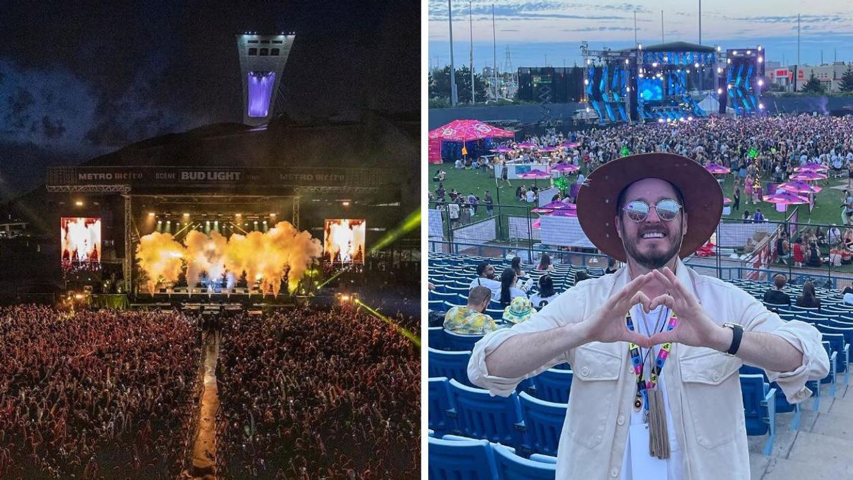 L'Esplanade du Parc olympique. Droite : Olivier Primeau au festival Escapade.