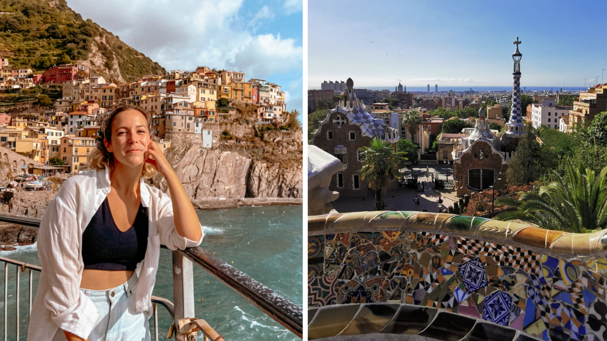 L'Italie. Droite : Barcelone en Espagne.