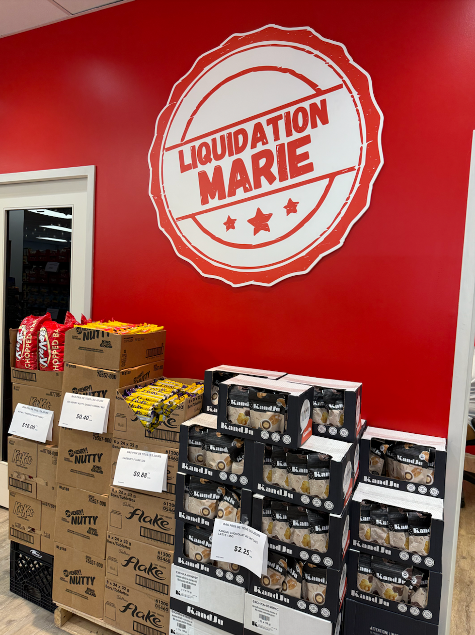 L'\u00e9picerie d'aubaines Liquidation Marie \u00e0 Laval.