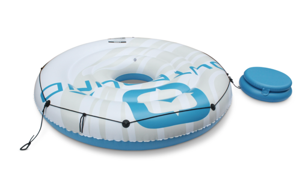 L'\u00eele flottante gonflable Outbound avec glaci\u00e8re vendue chez Canadian Tire.