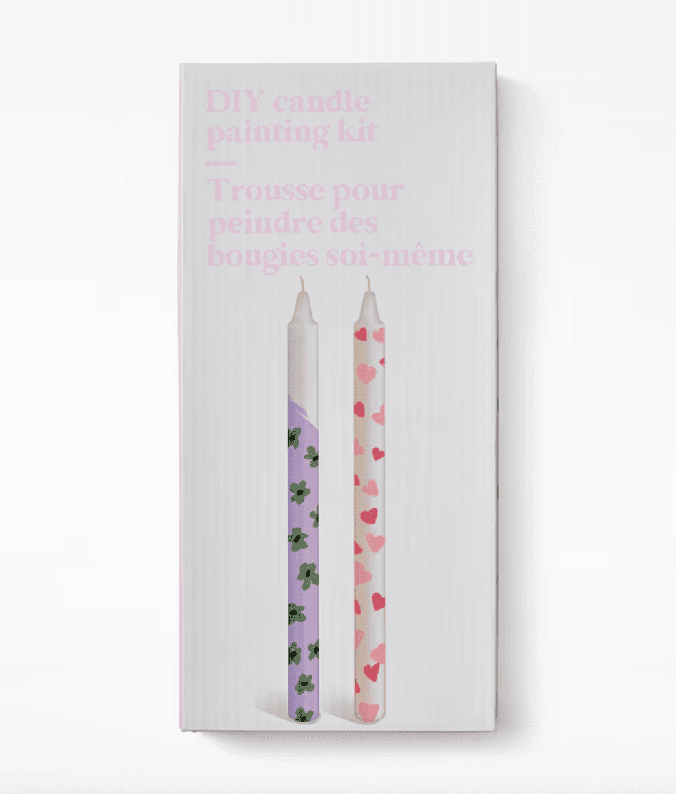 La boite d'une trousse de peinture de bougies sur Indigo.