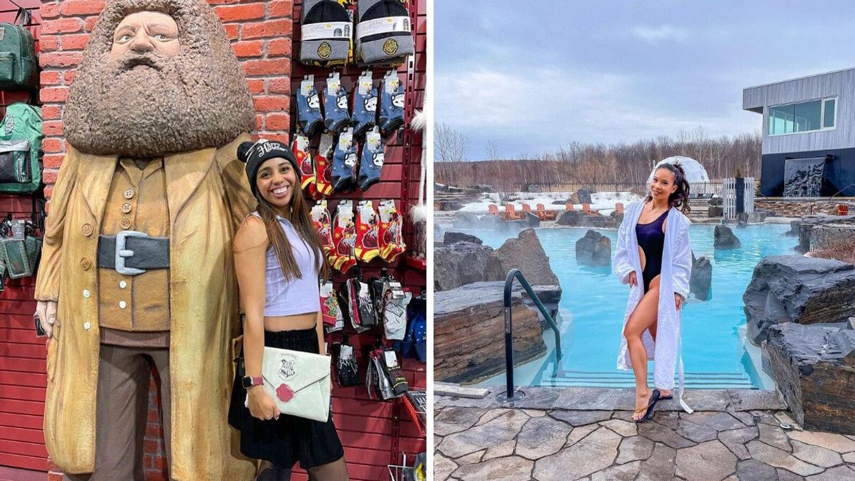 La boutique Imaginaire aux Promenades Saint-Bruno. Droite : Le spa Förena Cité thermale sur la Rive-Sud de Montréal.