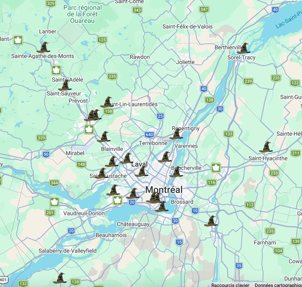 La carte de caf\u00e9s qui organisent une soir\u00e9e Harry Potter au Qu\u00e9bec.