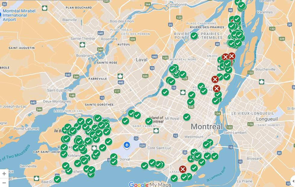 La carte de Montr\u00e9al.