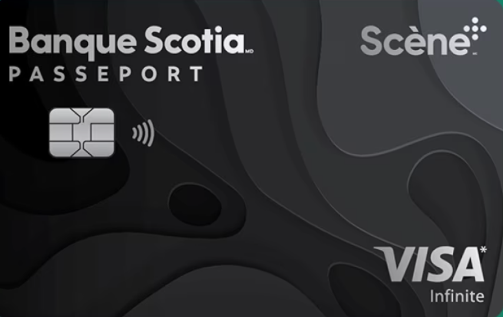 La carte noire et argent\u00e9e Visa Infinite Passeport Banque Scotia.