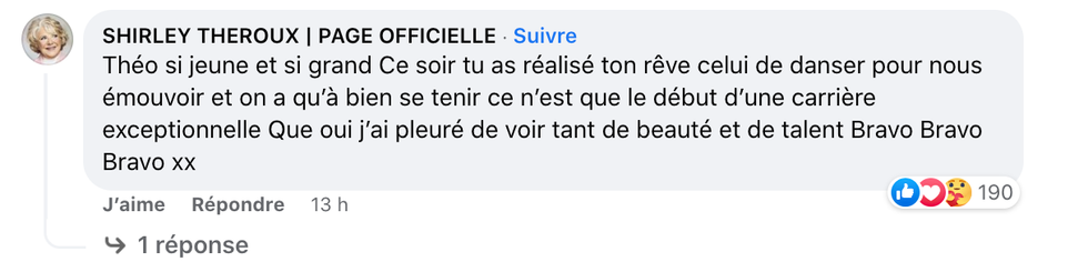 La chanteuse Shirley Th\u00e9roux r\u00e9agit \u00e0 R\u00e9volution.