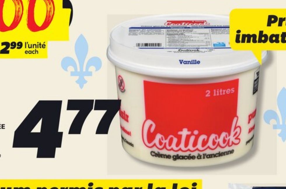 La cr\u00e8me glac\u00e9e Coaticook dans la circulaire du IGA.