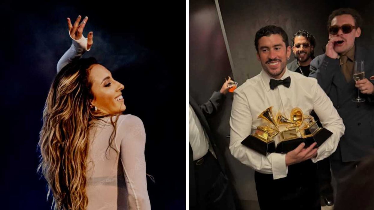 La danseuse Carol-Ann Vezina, connue à Occupation Double. Droite : Bad Bunny aux Grammys.