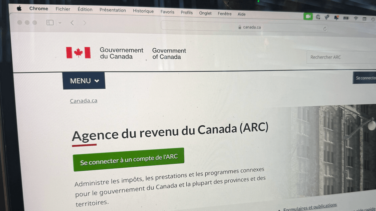 La page d'accueil du site de l'Agence du revenu du Canada (ARC).