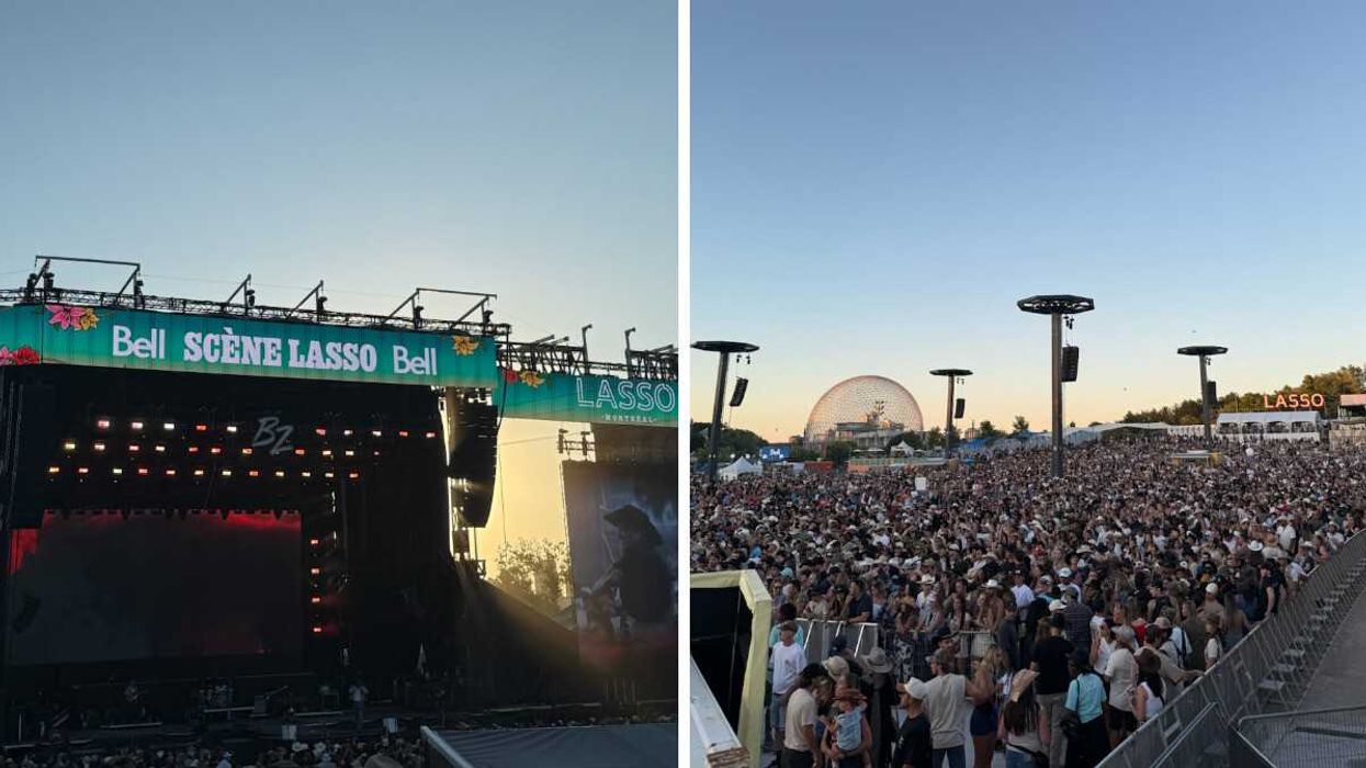 La scène à LASSO Montréal. Droite : les festivaliers et festivalières lors de LASSO Montréal 2025.