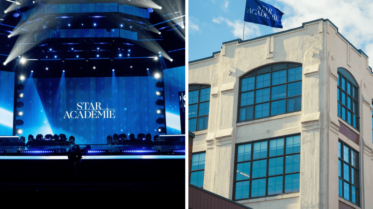 La scène de spectacle de Star Académie. Droite : La nouvelle Académie de Star Académie à Montréal.