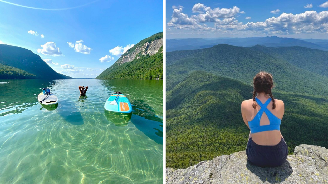 Lac Willoughby. Droite : Camel's Hump.