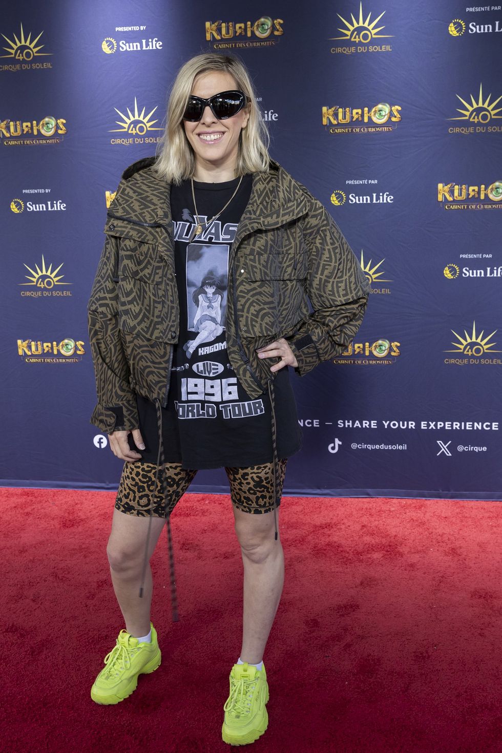 Laurence Nerbonne sur le tapis rouge de Kurios du Cirque du Soleil.