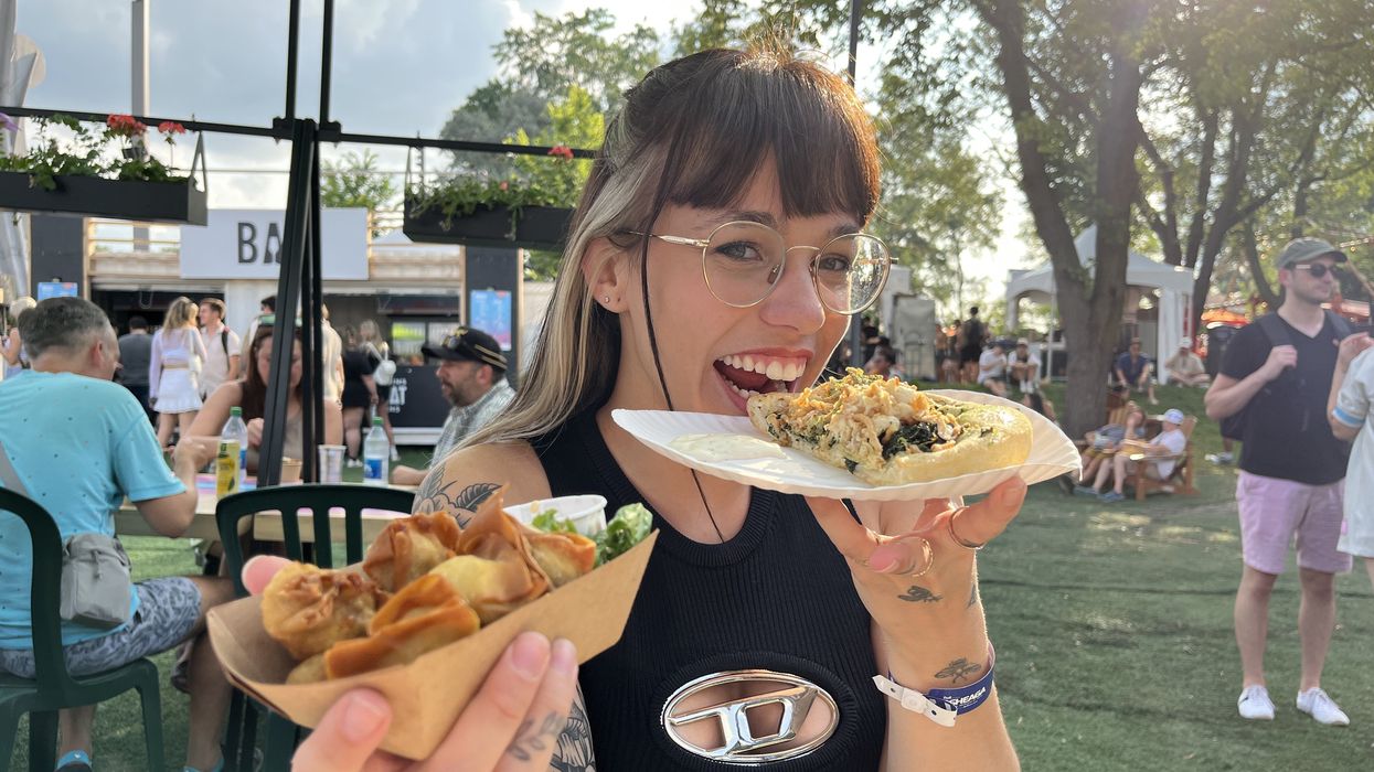 Laurie dans la zone YUL EAT à Osheaga.