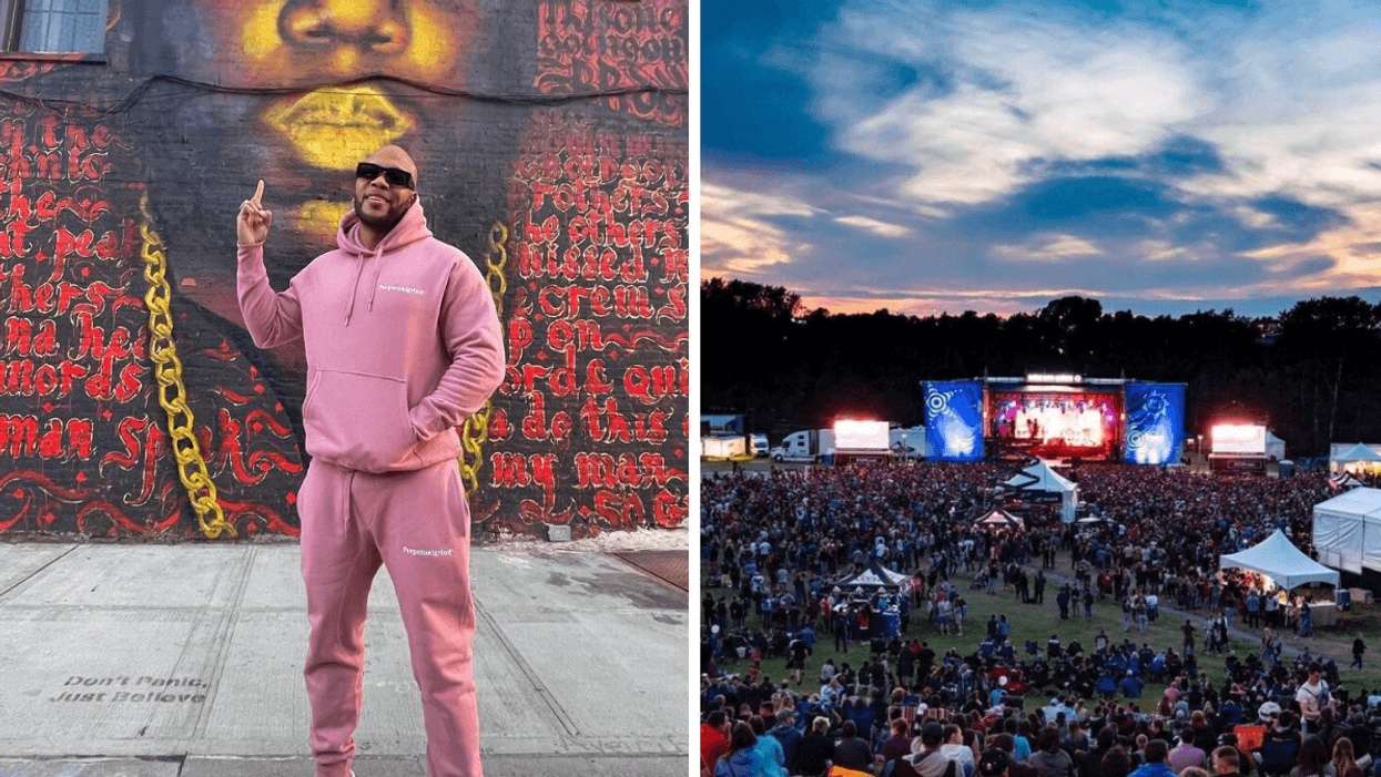 Le chanteur Flo Rida. Droite : Le festival Les Grandes Fêtes Telus.