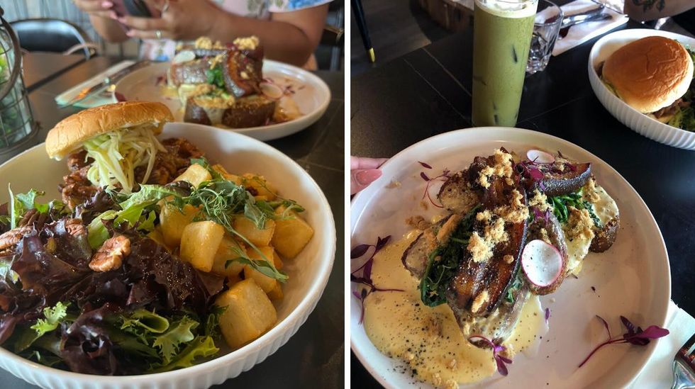 Le Crabby sandwich du Gon Bui. Droite : le Pain dor\u00e9 Sud-Est du Gon Bui.