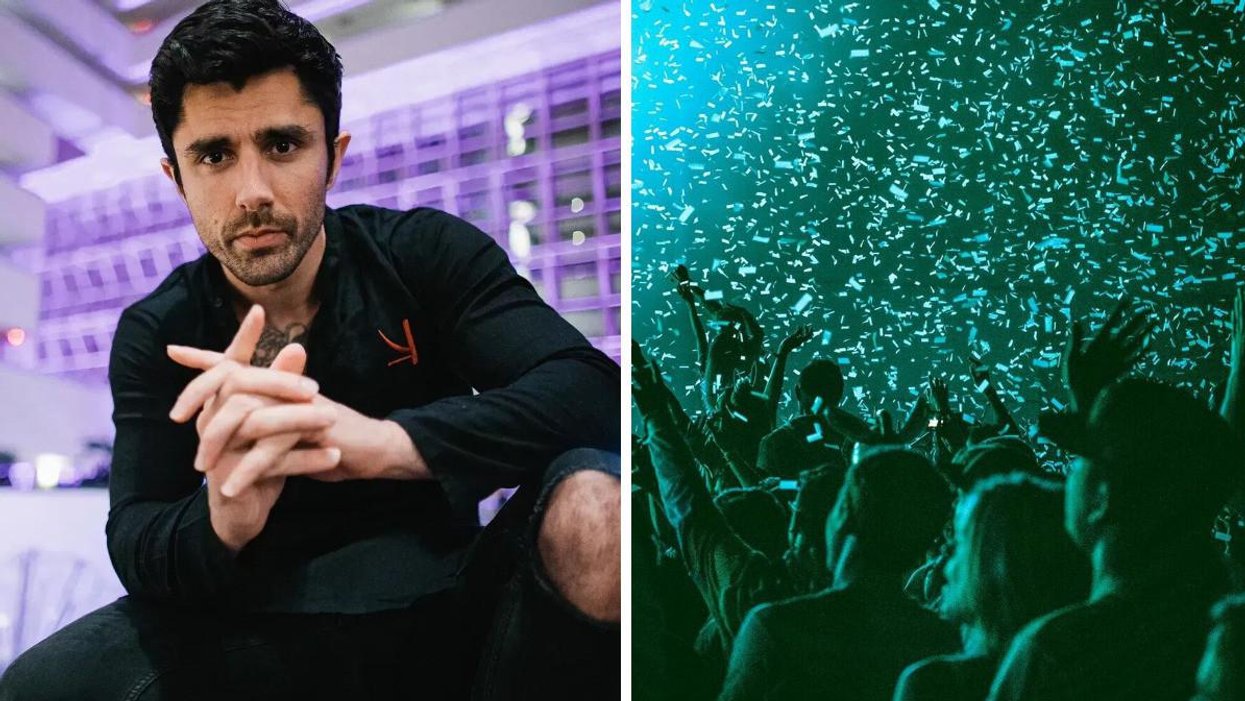 Le DJ KSHMR. Droite : Une foule au nouveau Unity Electro Fest à Québec.