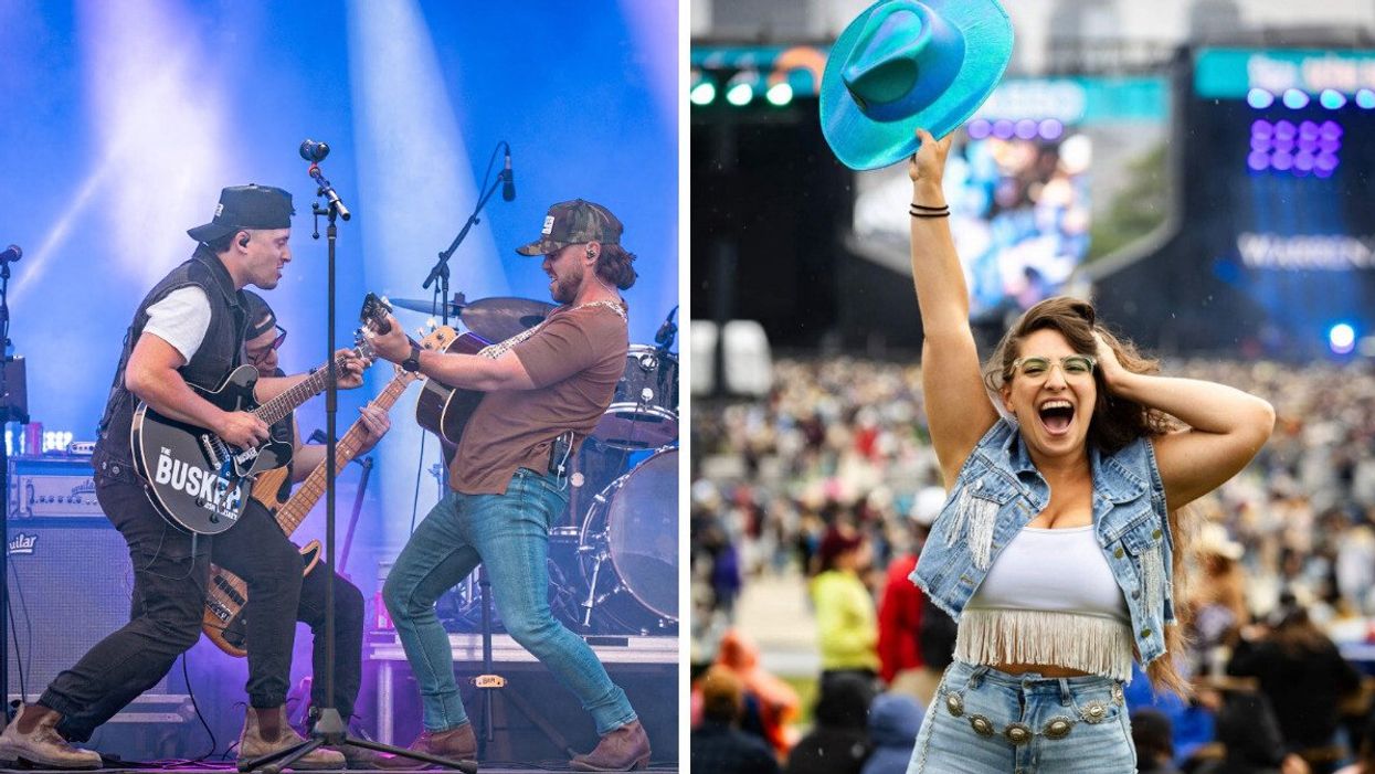 Le Festival Country Lotbinière en 2023. Droite : Une festivalière à LASSO Montréal en 2023.