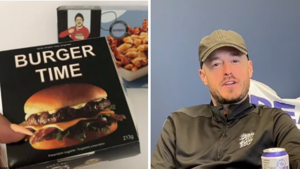 Le Hamburger Burger Time. Droite : Olivier Primeau sur TikTok.