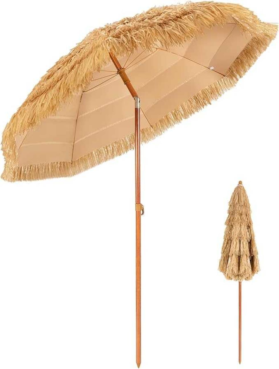 Le parasol en imitation chaume \u00e0 vendre sur Amazon.