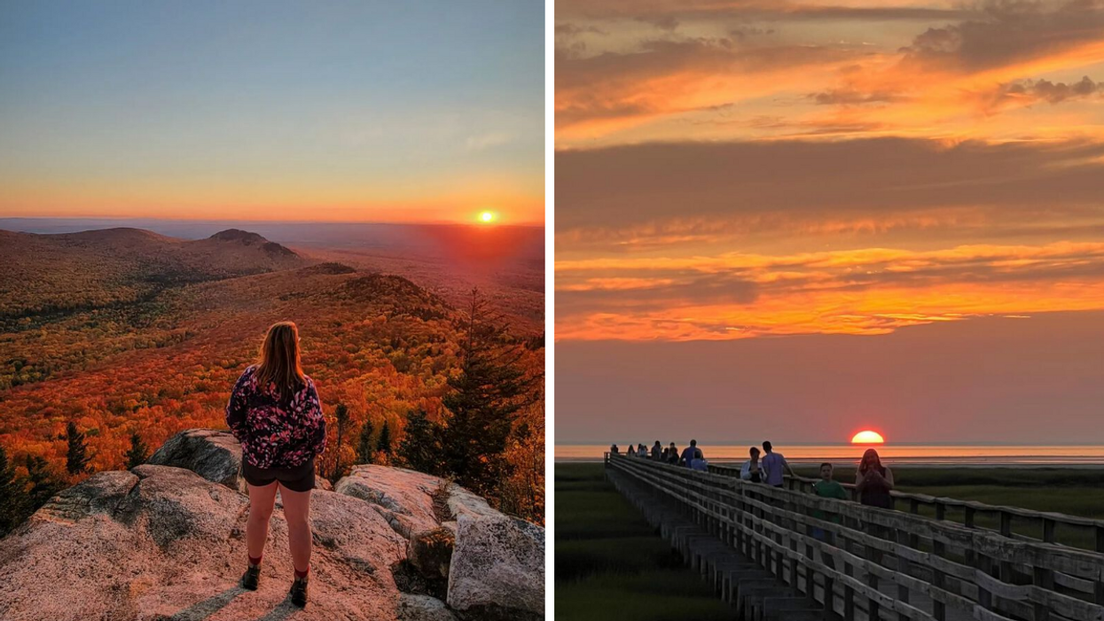 Le Parc national du Mont-Mégantic. Droite : Cape Cod