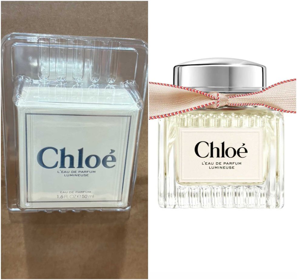 Le parfum Chlo\u00e9 L'Eau de Parfum Lumineuse au Costco. Droite : Le parfum Chlo\u00e9 L'Eau de Parfum Lumineuse sur le site du Sephora.