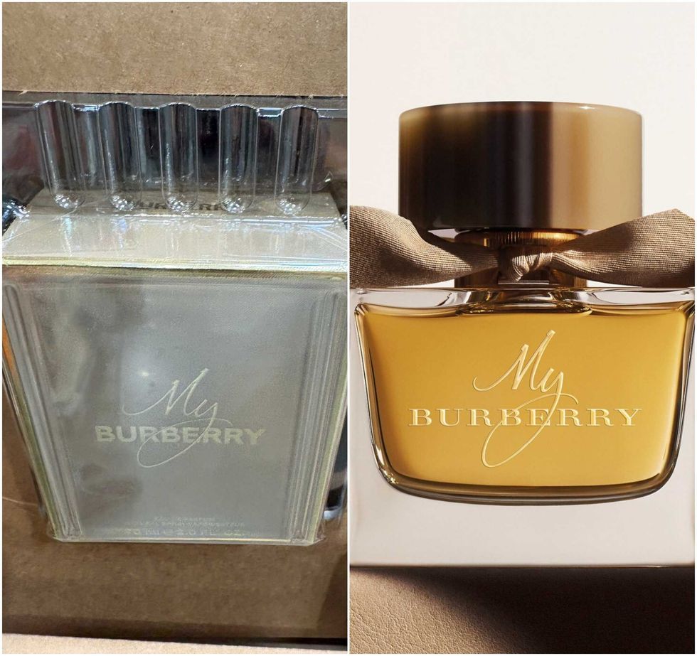 Le parfum My Burberry au Costco. Droite : Le parfum My Burberry sur le site de Sephora.