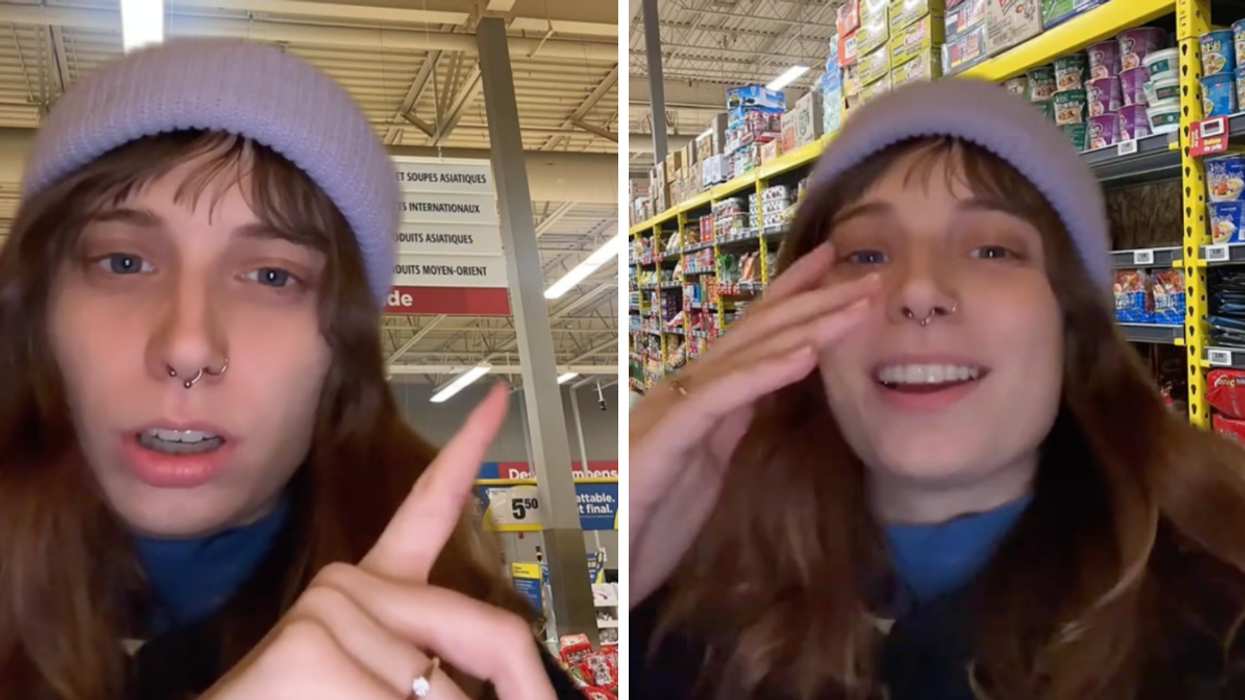 Le TikTok de l'utilisatrice aquamarianne sur la section Saveur du Monde du Maxi. Droite : Le TikTok de l'utilisatrice aquamarianne sur la section Saveur du Monde du Maxi.