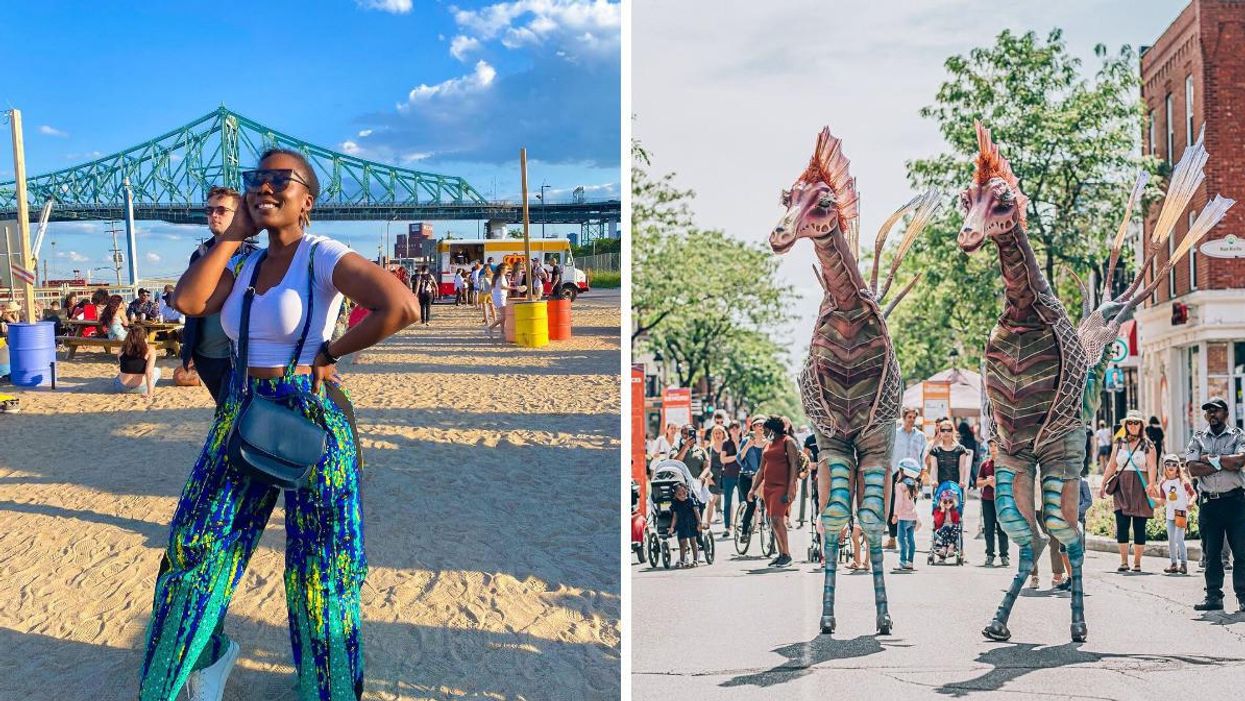 Le Village au Pied-du-Courant. Droite : Les marionnettes sur la Promenade Wellington.