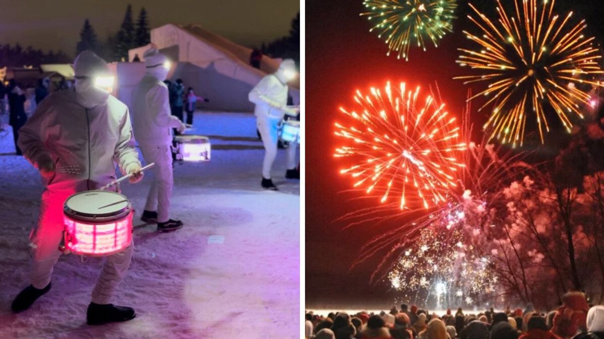 Les articles d'Illumina à Laval en blanc. Droite : Les feux d'artifice à Laval en blanc.